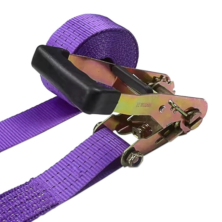 38mm 3t purppuranpunainen kumikahvainen räikkähihna lankakoukuilla