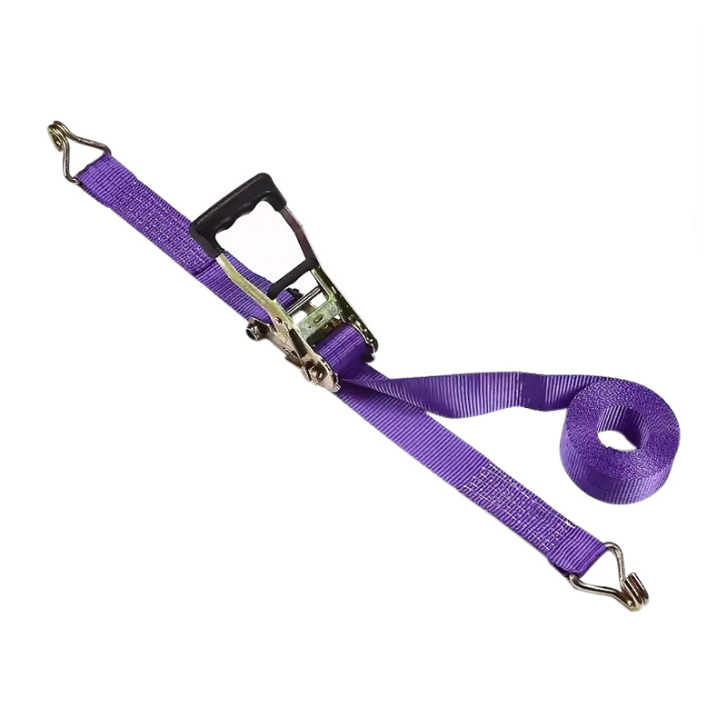 38mm 3t purppuranpunainen kumikahvainen räikkähihna lankakoukuilla