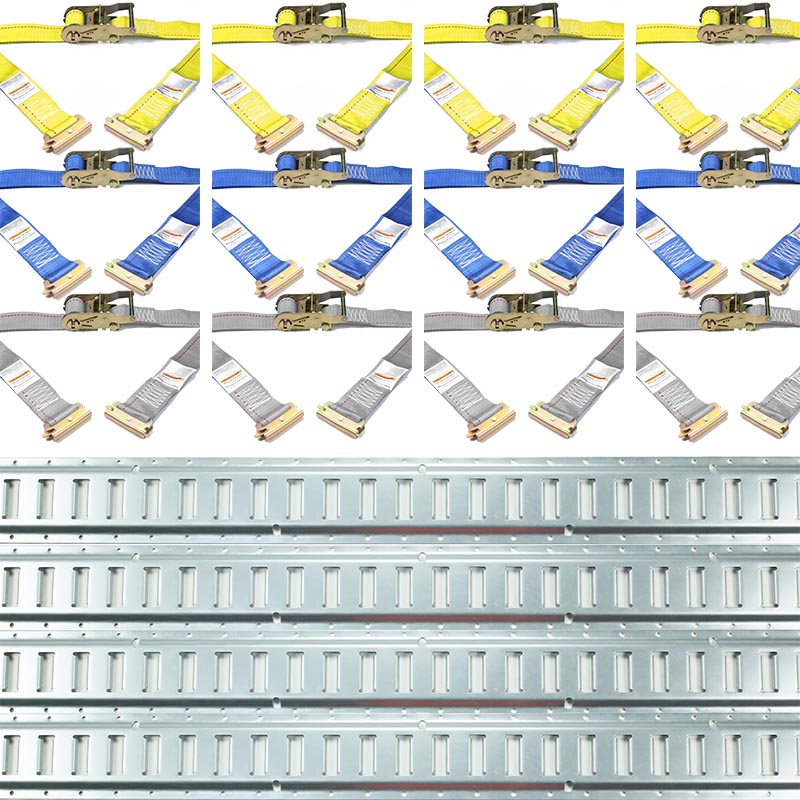 4-pack 5FT galvanized Rails Ratchet Straps E-Track Kit